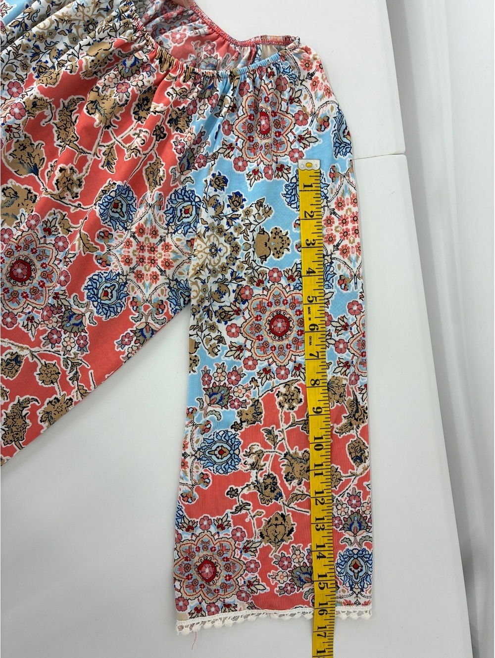 sjs Women's Bohemian Floral Pattern 3/4 Long Sleeve Blouse Top Size Large - Picture 5 of 7